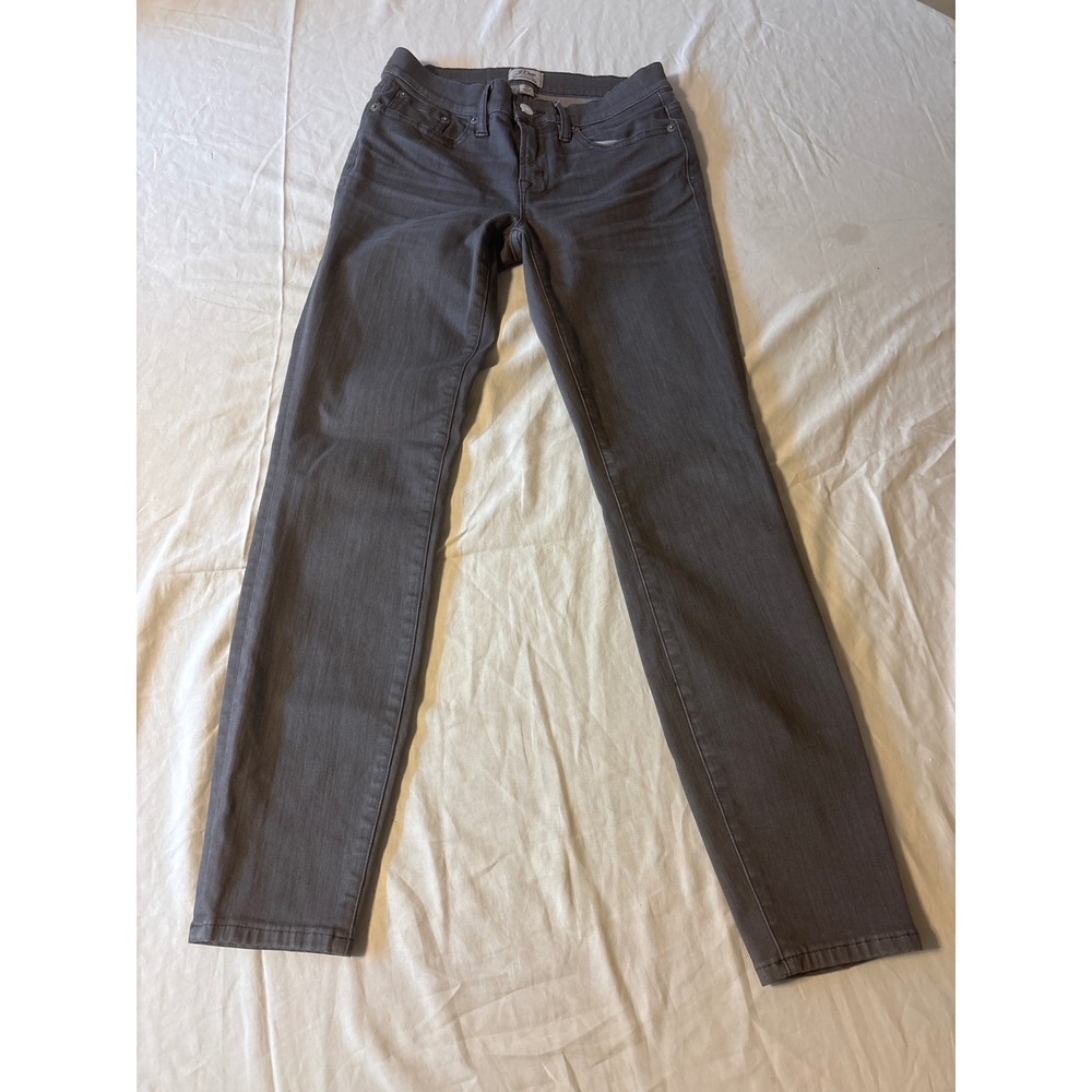 J.Crew Toothpick‎ Skinny Jeans Womens 26 Gray Excellent Mid Rise Stretch Denim